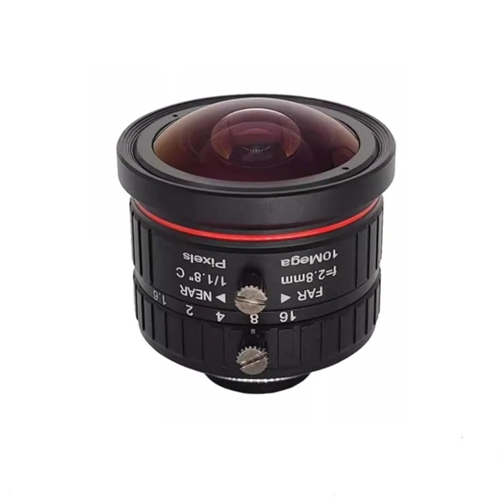 HD 4K C-Mount CCTV Lens 10 Megapixels 2.8MM Wide Angle Aperture F1.6 Format 1/1.8 Inch Manual Aperture Suitable for Surveillance IP Cameras