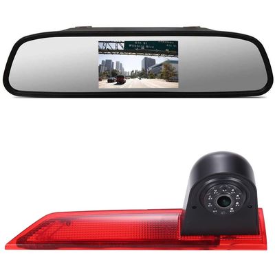 1280 * 720 Pixel Third Roof Brake Lamp Car Backup Camera Replacement for Ford Transit Custom 2012-2016 Dritte 3 Reverse Parking Camera Waterproof Night Vision+4.3" Reverse Mirror