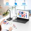 AlKOR USB Document Camera for Teaching & Distance Learning,Manual Focus Webcam with Mic, Foldable Design for Mac/Windows/Chromebook-Online Classes, Web Conferencing & Live Demos,Remote Work view 2