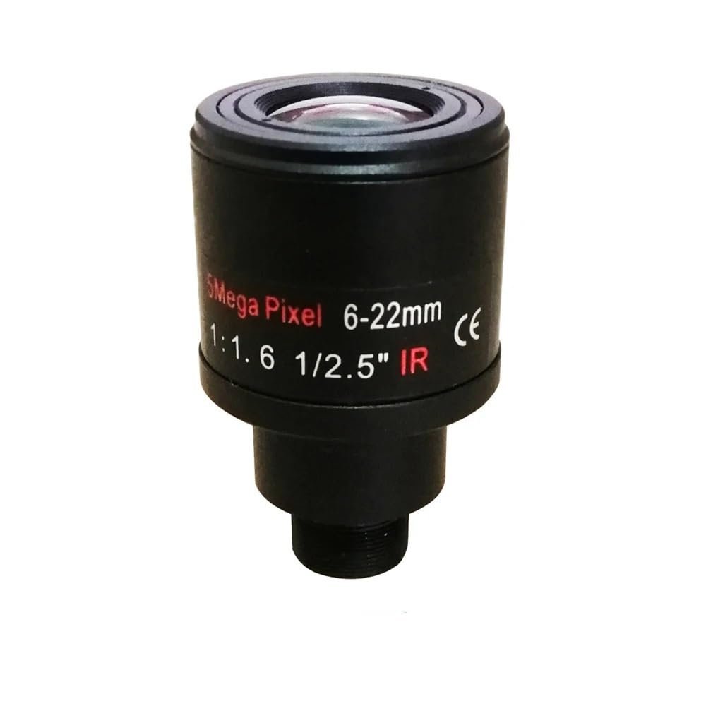 5.0 Megapixel Varifocal 6-22mm CCTV Lens M12 Mount Aperture F1.6 Format 1/2.5 Inch for Surveillance Security Camera HD IP Camera