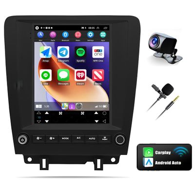 4+64G Car Stereo Radio for Ford Mustang 2010 2011 2012 2013 2014, 9.7" IPS Touchscreen Android 13 Wireless CarPlay Android Auto Car Radio with GPS Navigation SWC WiFi Bluetooth DSP AHD Camera