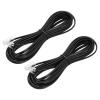 MECCANIXITY 2 Pack RJ45 8P4C to RJ11 6P4C Adapter Converter Cable, RJ45 to RJ11 Adapter Telephone Handset Cord for Home, Office, 16.4ft, Black view 1