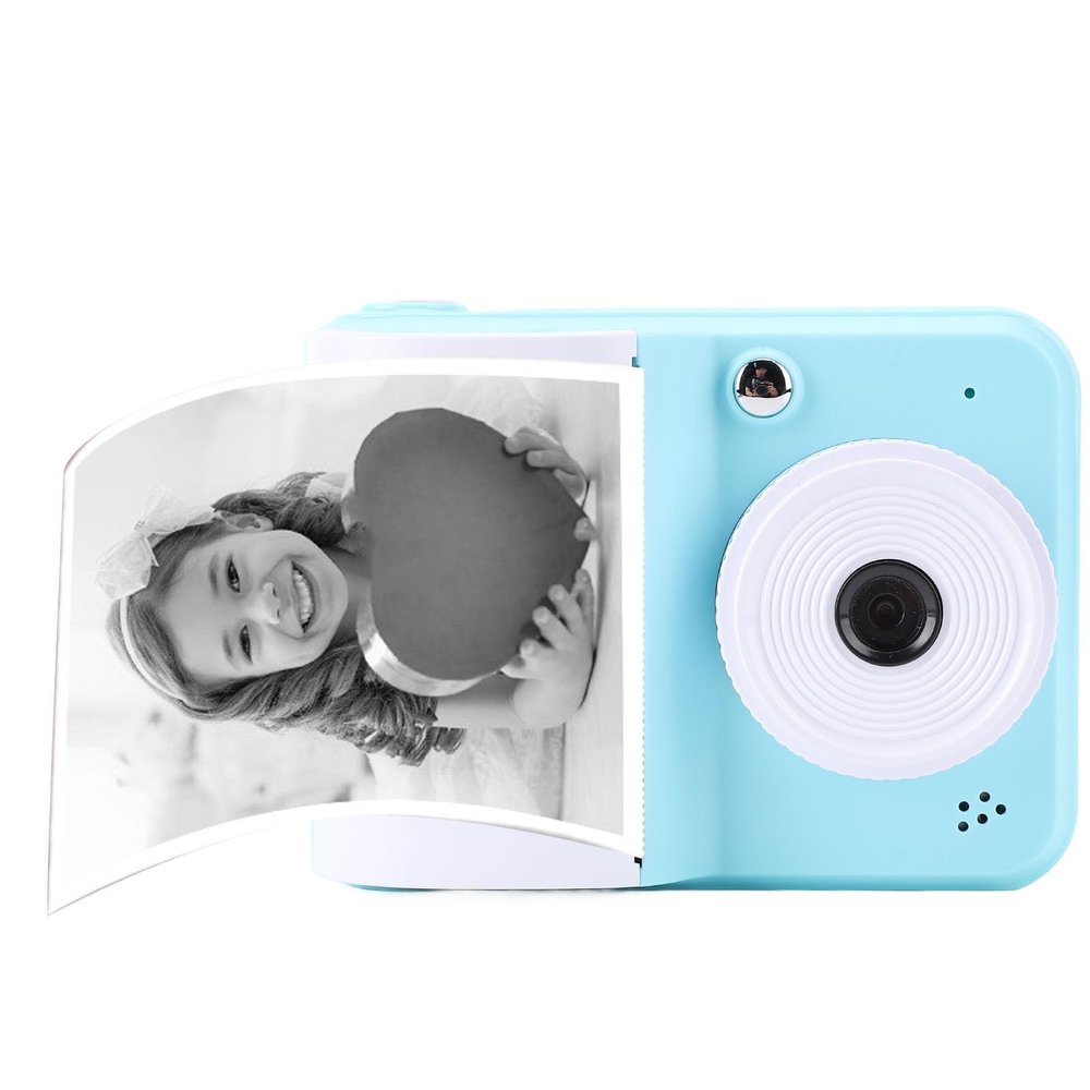 Instant Print Camera for Kids Age 3-12 Girls Boys, 1080P HD Digital Video Cameras, Toddler Portable Travel Toys Camera for Christmas Birthday Gifts (Blue)