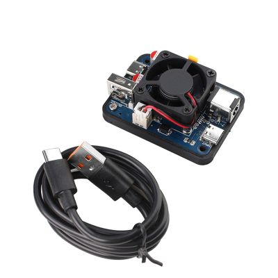 SZZCNOX 5V5A PD Power Expansion Board for Raspberry Pi 5, Power Converter Expansion Board 12V to 5V Step-Down Power Supply Module with Cooling Fan (PD Power Conversion Module + Type-C Cable)