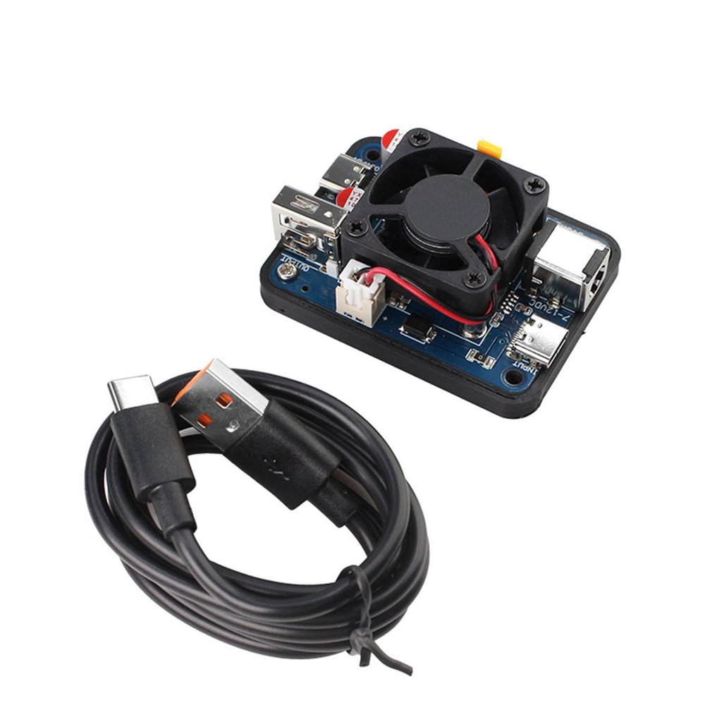 SZZCNOX 5V5A PD Power Expansion Board for Raspberry Pi 5, Power Converter Expansion Board 12V to 5V Step-Down Power Supply Module with Cooling Fan (PD Power Conversion Module + Type-C Cable)