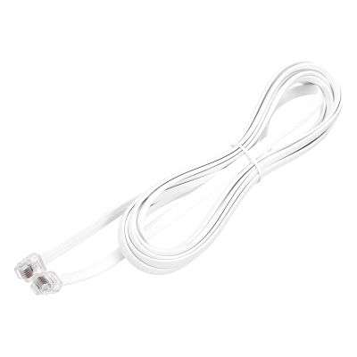 MECCANIXITY 1 Pack Telephone Cord, 9.8ft Phone Cable RJ12 6P6C Male to Male Straight Wired Handset Cord for Home, Office, White