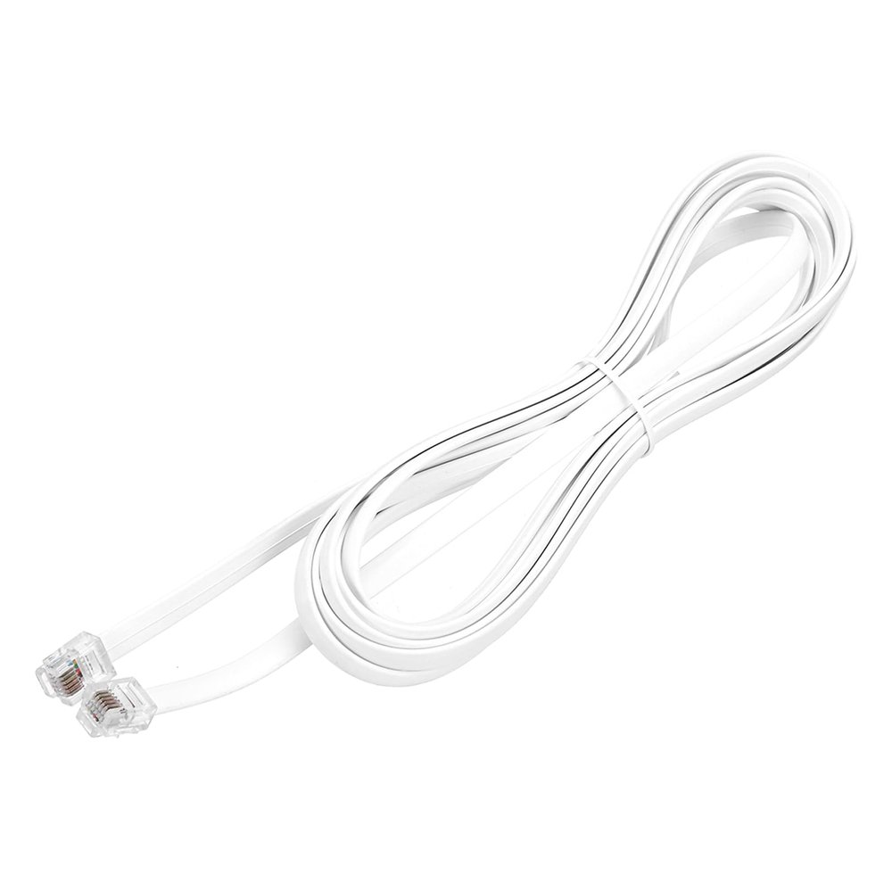 MECCANIXITY 1 Pack Telephone Cord, 9.8ft Phone Cable RJ12 6P6C Male to Male Straight Wired Handset Cord for Home, Office, White
