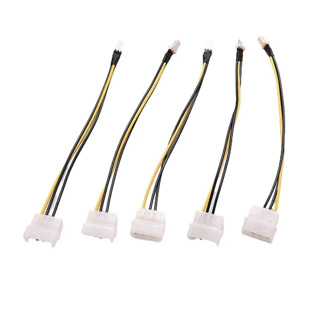 ACGTUY 20cm Adapter 5 Pcs 4-Pin Molex/IDE to 3-Pin CPU Case Fan Power Connector Cable 4 Pin to 3 Pin