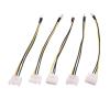 ACGTUY 20cm Adapter 5 Pcs 4-Pin Molex/IDE to 3-Pin CPU Case Fan Power Connector Cable 4 Pin to 3 Pin view 1