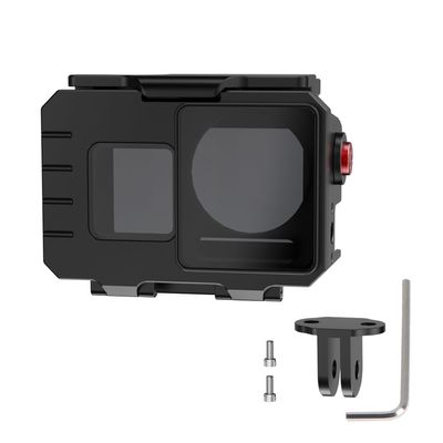 NovelGoal 80M Waterproof Camera Dive Case with 1/4 Screw Hole & Cold Shoe, Underwater Diving Protective Housing Shell Compatible with Action5Pro/4/3 (2-Card Mount Base)