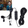 Akozon Lavalier On Microphone Superior Noise Reduction Cardioid Lapel Rotation for Recording Aluminum Alloy Black view 3
