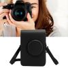 Akozon Camera Bag Retro Camera Pouch Case PU Leather Adjustable Strap Soft Liner Camera Case for Mini Photography (Black) view 2