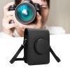 Akozon Camera Bag Retro Camera Pouch Case PU Leather Adjustable Strap Soft Liner Camera Case for Mini Photography (Black) view 3