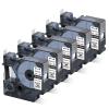Colorty Replacement for Dymo Rhino 18444 12mm Industrial Label Tape a18444 1/2" x 18' Permanent Vinyl Label, Work for Rhino 1000 3000 4200 5000 5200 6000 Label Maker, Black on White, 5-Pack view 1