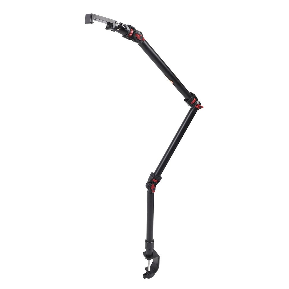 Akozon Articulating Arm Adjustable Desk Stand for Overhead Camera Mount 360 Ball Head C Clamp Aluminum