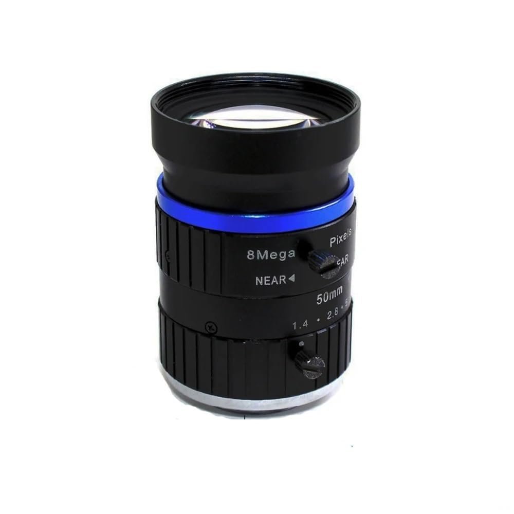 HD 8MP Industrial CCTV Lens 50mm C-Mount Manual Iris Focus F1.4 Aperture 1 Inch Format Suitable for Surveillance Security Cameras