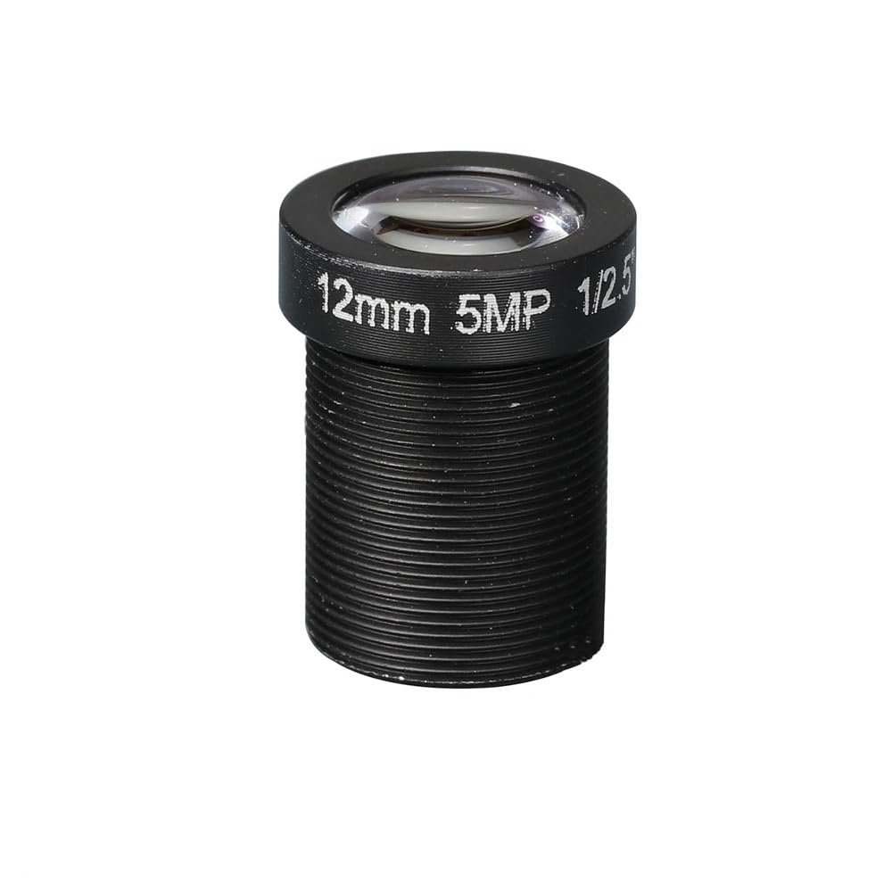 Camera Lens CCTV HD 5 Megapixel M12 Interface 8mm 12mm 16mm Optional 1/2.5 Inch F2.0 for Surveillance Security IP Camera(M12-5MP-12MM)