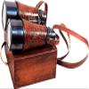 Antique Victorian Marine Brass Leather Binocular Sailor Instrument for Adults & Kids with Neck Strap Handheld Marine Binoculars for Hunting, Viewing Wildlife view 3