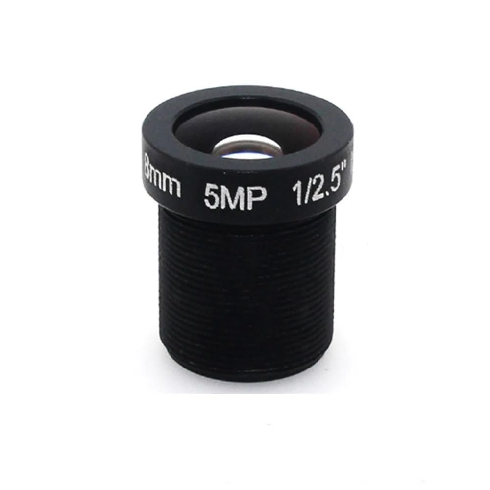 Camera Lens CCTV HD 5 Megapixel M12 Interface 8mm 12mm 16mm Optional 1/2.5 Inch F2.0 for Surveillance Security IP Camera(M12-5MP-8MM)