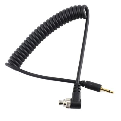 Screw Lock Flash Sync Cable Cord 2 5mm PC to Male Hot Shoe Connector with Secure Threaded Lock Compatible with Mirrorless Cameras
