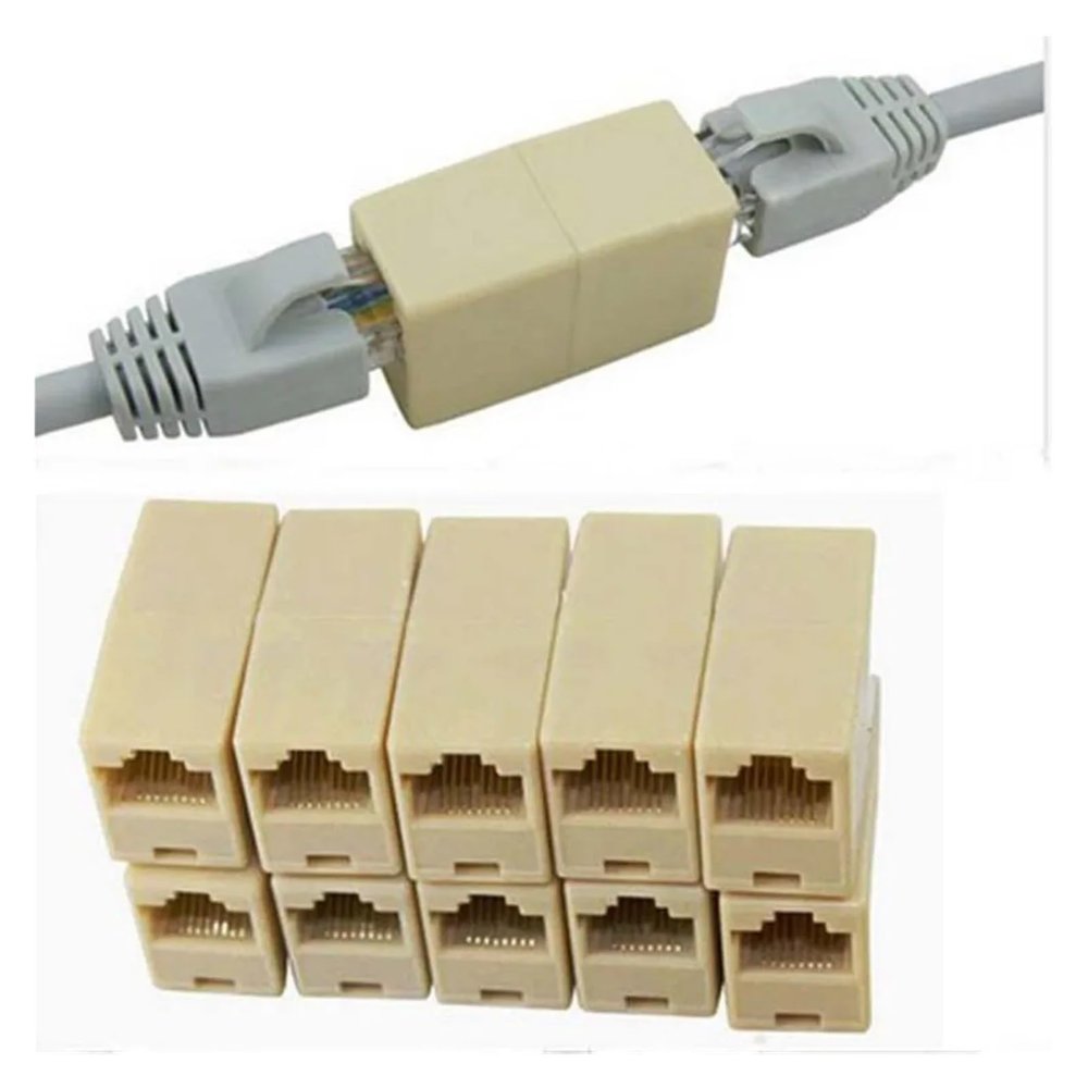 ACGTUY 5Pcs RJ-45 Socket RJ45 Splitter Connector CAT5 CAT6 LAN Ethernet Splitter Adapter Network Modular Plug for PC LAN Cable Joiner