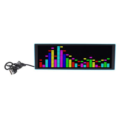 ZJchao LED Music Spectrum Clock with RGB Rhythm Light Display, Color-Changing Reactive Lamp, Blue 5V Desktop Alarm Clock for Bedroom & Studio