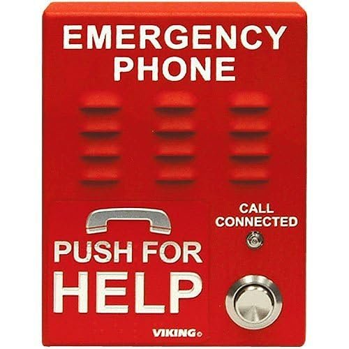 E-1600A Emergency Phone with Built-in Dialer and Voice Announcer, ADA Compliant, Red