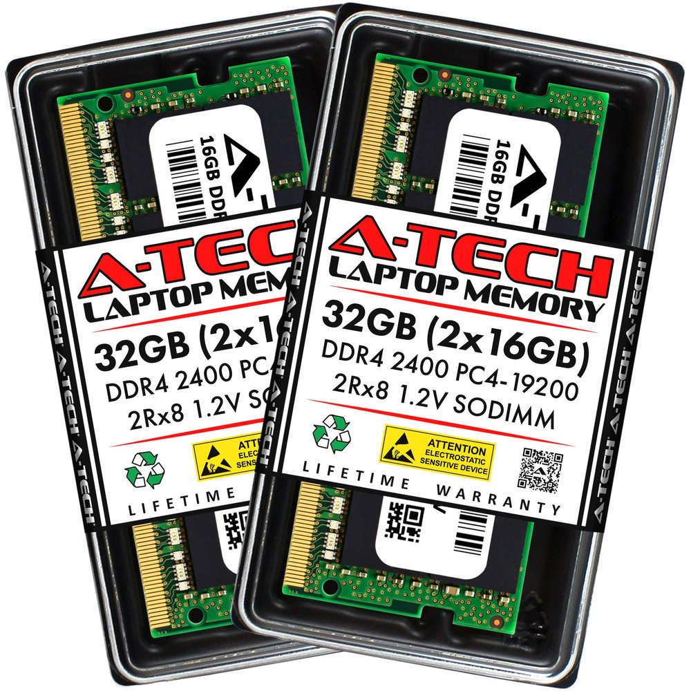 A-Tech 32GB Kit (2x16GB) RAM for Dell Inspiron 15 Gaming 5579 Laptop | DDR4 2400MHz PC4-19200 SODIMM 2Rx8 1.2V 260-Pin Non-ECC SO-DIMM Memory Upgrade