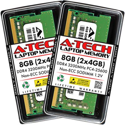 A-Tech 8GB Kit (2x4GB) RAM for Dell Inspiron 5410, 5418, 5510, 5518, 7510, 7610 Laptop | DDR4 3200MHz PC4-25600 SODIMM 1.2V 260-Pin Non-ECC SO-DIMM Memory Upgrade