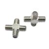 2pcs 2 in 1 F Head TV Male Plug Female Ja-ck Closed-Circuit Joint Plug Right Angle Antennas TV Coaxial Pl>UG*s Adapter Connector(006) view 1