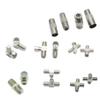 2pcs 2 in 1 F Head TV Male Plug Female Ja-ck Closed-Circuit Joint Plug Right Angle Antennas TV Coaxial Pl>UG*s Adapter Connector(006) view 2