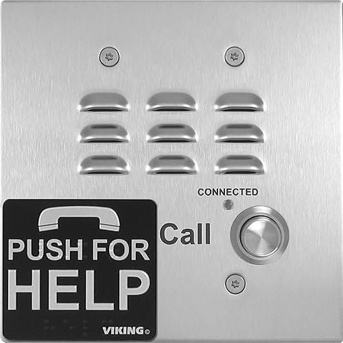 E-1600-32A ADA Compliant Stainless-Steel Handsfree Emergency Landline Phone with Digital Voice Announcer, 2-Gang Box Mount