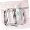 COHEALI Double Layer Shockproof Data Cable and Charger Storage Bag Water Resistant Electronics Organizer for Travel Gray Digital Accessory Pouch Hanging Ring view 2