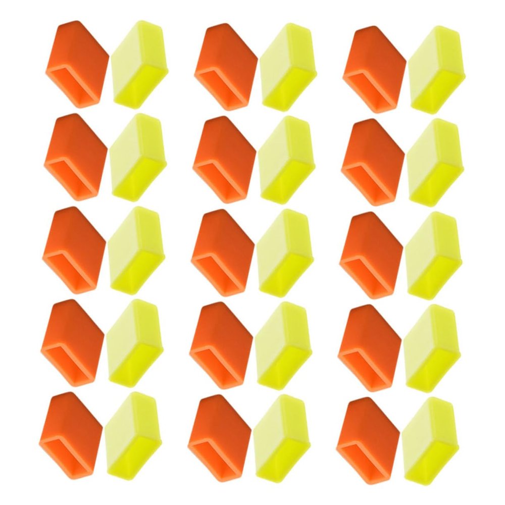 NUOBESTY 40pcs USB Dust Plug Covers Silicone Male Port Protectors for Data and Charging Cables Easy to Use Compact Orange and Green Caps for Travel Protection