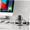 POPETPOP 5Pcs Leather Cord Organizer for Charging Cords Reusable Cable Wraps Adjustable Straps for Use Black view 2