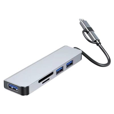 NUOBESTY USB Hub Adapter USB Expansion Dock Card Reader Portable for Laptop and Computer Additional Connectivity Options