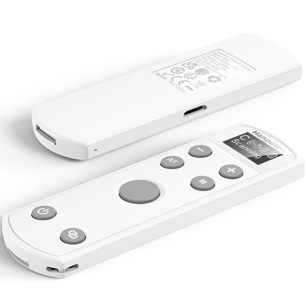for Canon Rechargeable Wireless Remote Control - Camera Remote Shutter Release with Zoom Focus Compatible with Canon G7X Mark III/R50/R6 II/R10/R/RP/R5/R8/R100/M50/M200/M6 II/R5 II/6D II/SL3, White