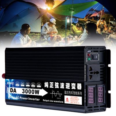 3000w 4000w 5000w Pure Sine Wave Power Inverter Dc 12V 24V 48V 60V 72V to Ac 110V 220V with Socket & LCD Display Voltage Converters,for RV Truck Camping,5000W-48Vto220V