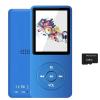 128GB MP3 Player with Bluetooth 5.2, Portable Blue Music Player for Kids with Built-in HD Speaker, FM Radio, Voice Recorder, Earphones Included view 1