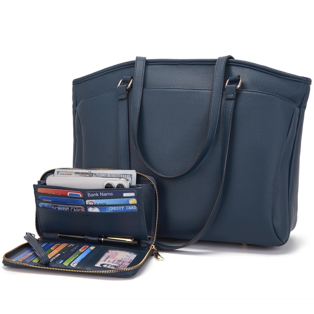 Large Soft Purse for Women Tote Work Bag Satchel Teacher Handbag Wallet Set