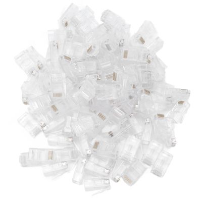 100Pcs Gold Plated RJ45 Connectors | 3U Gold Copper for High - Speed Internet | Robust PC Ethernet Cable Heads | 8P8C Network Plug Terminals for TF1013A
