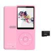 128GB MP3 Player with Bluetooth 5.2, Portable Pink Music Player for Kids with Built-in HD Speaker, FM Radio, Voice Recorder, Earphones Included view 1