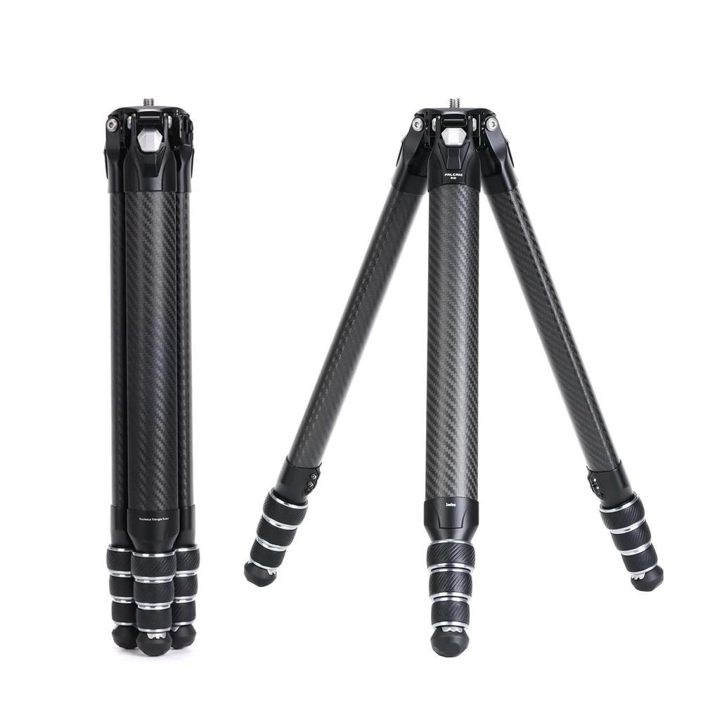 Falcam TreeRoot F38 Pro Carbon Fiber Tripod, 61" Quick Lock Travel Tripod, 5kg Load, F22 Interfaces, 1/4" Screw, Carry Strap Holes for DSLR, Mirrorless, and Video Cameras (R140T)