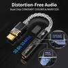 USB C to 3.5mm Audio Adapter with Dual Chip CX31993 MAX97220 DAC & HiFi Amplifier, 8-Strand 4N Single Crystal Silver-Plated Copper Cable,USBC to Headphones Aux Dongle for Android iPhone PC Mac (Black) view 2