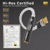 USB C to 3.5mm Audio Adapter with Dual Chip CX31993 MAX97220 DAC & HiFi Amplifier, 8-Strand 4N Single Crystal Silver-Plated Copper Cable,USBC to Headphones Aux Dongle for Android iPhone PC Mac (Black) view 3