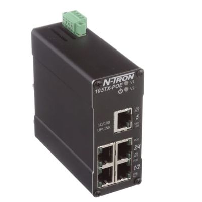 105TX-POE , Ethernet Switch, 5 Port, Unmanaged, 10 to 48 VDC, 100 Series
