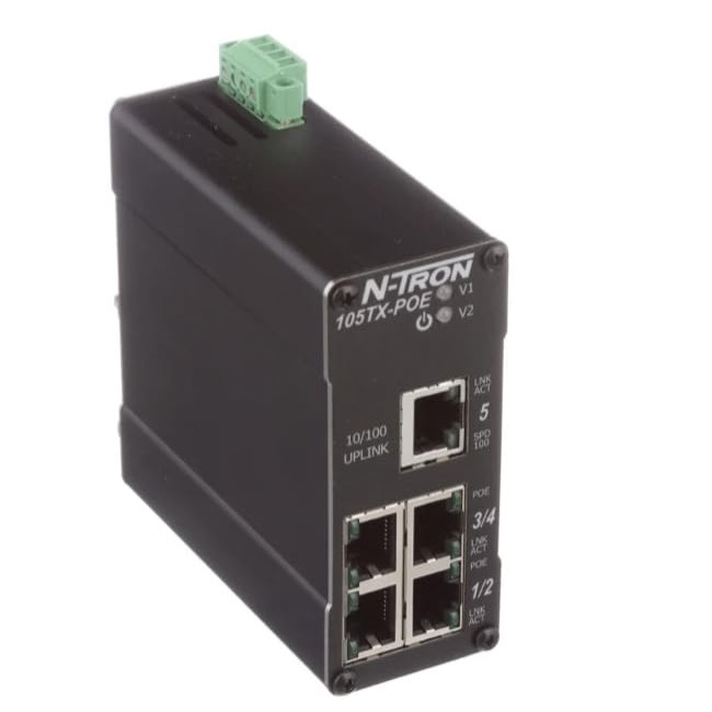105TX-POE , Ethernet Switch, 5 Port, Unmanaged, 10 to 48 VDC, 100 Series