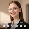 Smart Translation Glasses Integrated with ChatGPT, Support 160+ Languages, Real-time Translation via APP, Photochromic Lenses, Open-ear Design, AI Bluetooth Glasses Suit for Indoor Outdoor(White) view 2