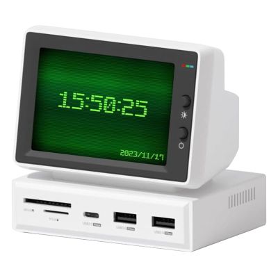 3.5inch USB Screen with USB C Hub, Mini PC CPU RAM HDD Data Monitor, Multiple Display Sub Screen for Laptop PC