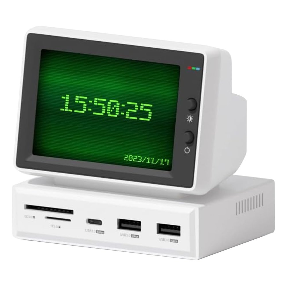 3.5inch USB Screen with USB C Hub, Mini PC CPU RAM HDD Data Monitor, Multiple Display Sub Screen for Laptop PC